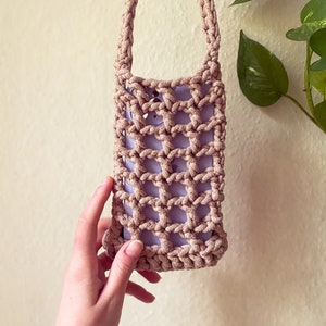Small Crossbody Bag, Trendy Crochet Phone Case, Handmade beige purse, Boho gift for her, Knitting bag zdjęcie 1