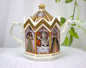 Stunning Excellent Condition Henry VIII's Sadler Teapot - featuring his 6 wives