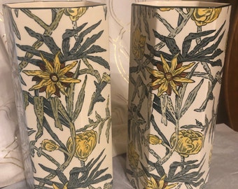 Tiffany and Company Mason's Ironstone 'Yellow Flowers' Vases - Pair