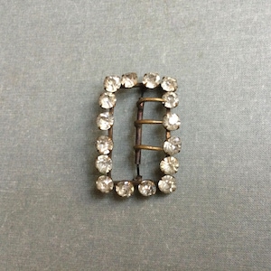 Antique Victorian/Edwardian  French Brass Belt Buckle 56*36 cm With Faceted 16 Crystals  Rare Find Collection Accessories Jewellery