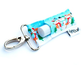Snowman Lip Balm Keychain Stocking Stuff Christmas Snowman Chapstick Holder Christmas Party Favors Personalized Gift