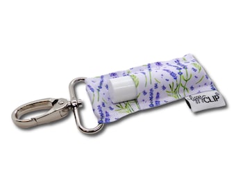 Lavender Fields LippyClip® Lip Balm Holder for chapstick, clip-on keychain, chapstick holder, stocking stuffer, teacher gift