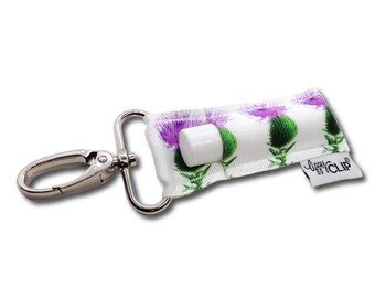 Lilac Thistle LippyClip® Lip Balm Holder for chapstick, clip-on keychain, chapstick holder, stocking stuffer, teacher gift