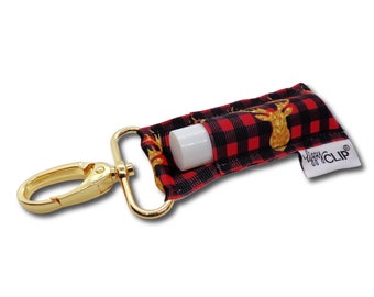 Reindeer Rendezvous LippyClip® Lip Balm Holder for chapstick w/ Swivel Clip, stocking stuffer, wedding favor, party favor