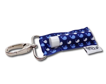 Whales LippyClip® Lip Balm Holder for chapstick, clip-on keychain, chapstick holder, stocking stuffer, teacher gift