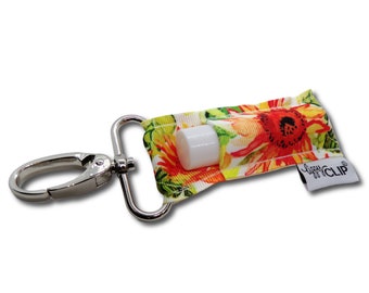 Bold and Beautiful Blooms LippyClip® Lip Balm Holder for chapstick, clip-on keychain, chapstick holder, stocking stuffer, teacher gift