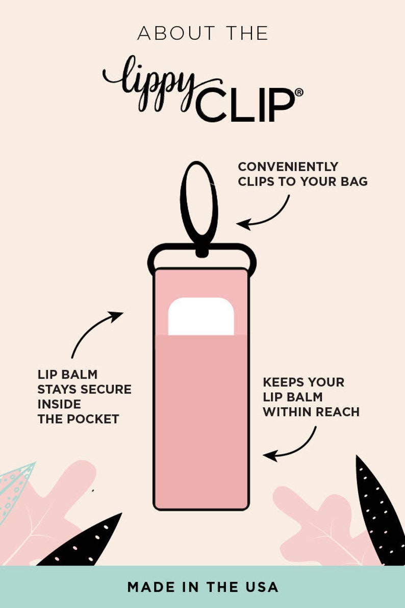 Classic: Baby Pink LippyClip® Lip Balm Holder for chapstick w/ Swivel Clip, stocking stuffer, wedding favor, party favor image 3