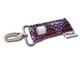 Day of the Dead LippyClip® Lip Balm Holder for chapstick w/ Swivel Clip, stocking stuffer, wedding favor, party favor