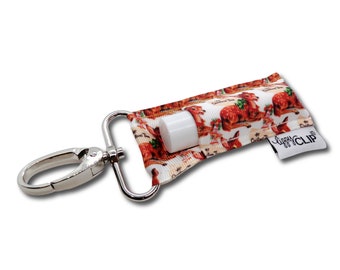 Its Christmas Time LippyClip® Lip Balm Holder for chapstick w/ Swivel Clip, stocking stuffer, wedding favor, party favor