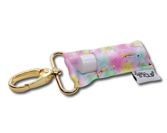Pastel Celestial LippyClip® Lip Balm Holder for chapstick, clip-on keychain, chapstick holder, stocking stuffer, teacher gift