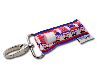 Uncle Sam LippyClip® Lip Balm Holder for chapstick, clip-on keychain, chapstick holder, stocking stuffer, teacher gift