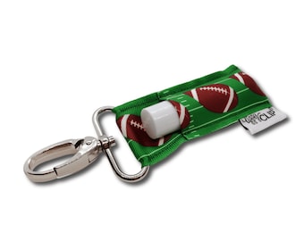Football LippyClip® Lip Balm Holder for chapstick, clip-on keychain, chapstick holder, touchdown, football coach, team mom, cheerleader