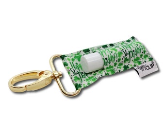 Happy St. Patty's Day LippyClip® Lip Balm Holder for chapstick, clip-on keychain, chapstick holder, lucky, irish, pot o gold, shamrock