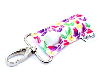 Mardi Gras Masks LippyClip® Lip Balm Holder for chapstick w/ Swivel Clip, stocking stuffer, wedding favor, party favor