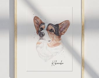 Custom Watercolor Pet Portrait – Hand-Painted Pet Wall Art
