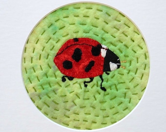 Ladybird Textile Collage