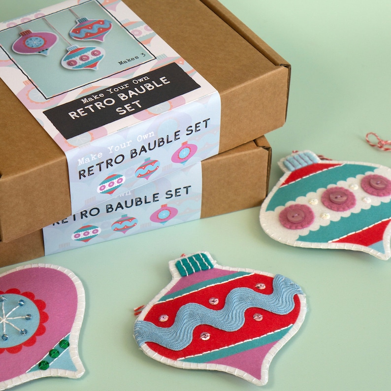 Retro Bauble Kit - Set of Three - Etsy