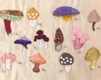 Mushroom Giclee Print from textile artwork