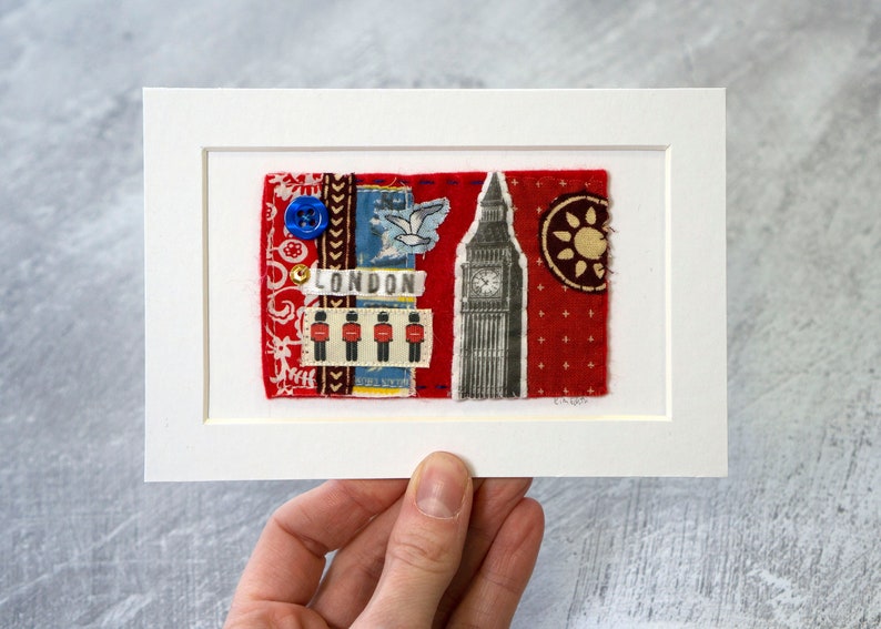 London Textile Collage Artwork image 1