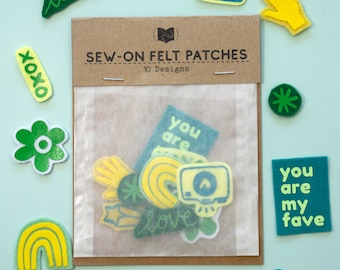 Felt Patch Set (You Are My Fave- Green and Yellow)