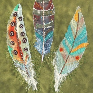 Feathers Giclee Print from textile artwork image 2