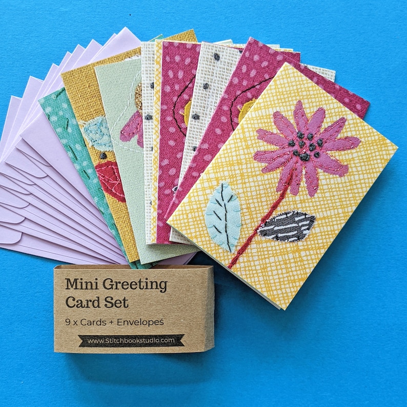 Mini Greetings Card Set 9 Cards and Envelopes Etsy UK