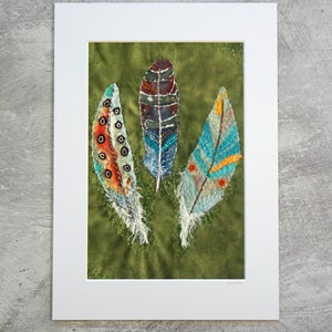 Feathers Giclee Print from textile artwork image 4