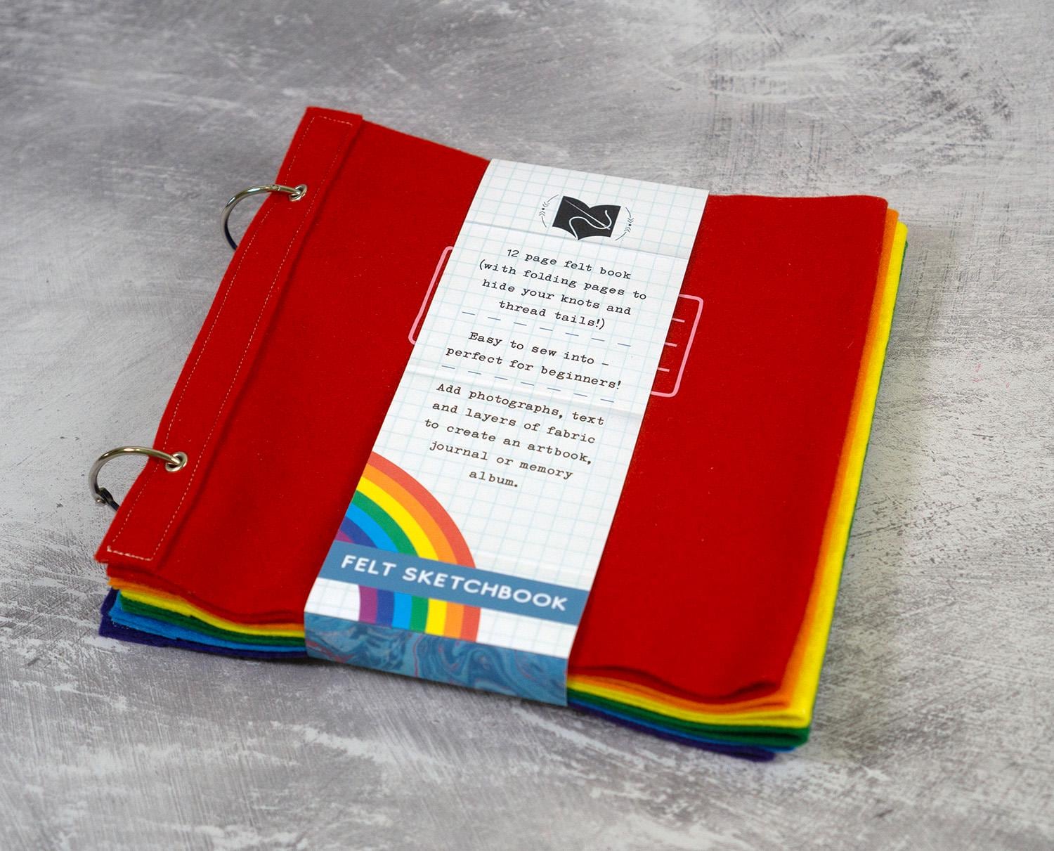 Blank Fabric Sketchbook - Large Rainbow Felt