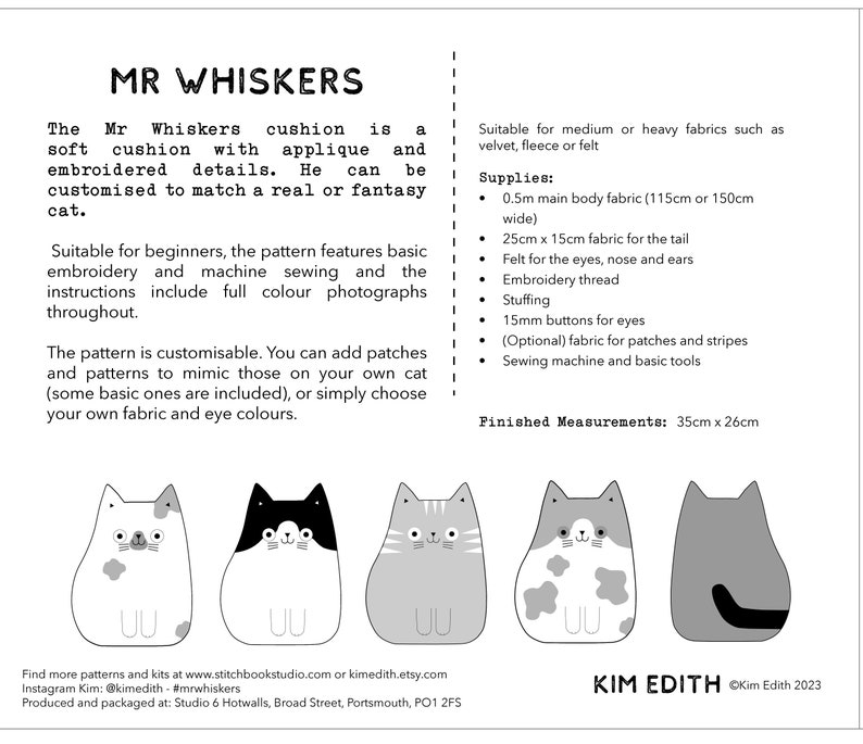 Mr Whiskers Sewing Pattern image 4