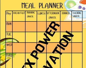 Done for you Digital Meal Planner and Meal Planner Template | Daily diet planner, fillable PDF, A4. Printable Meal Planner.