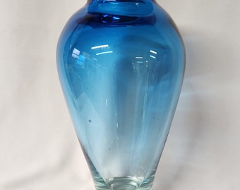 Blue Glass Taper Vase