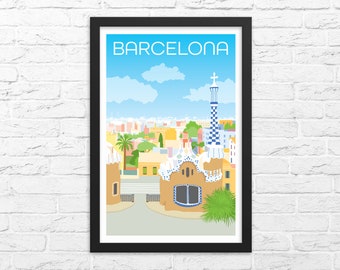 Framed Barcelona Spain Poster