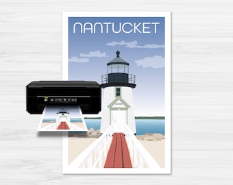 Printable Nantucket Massachusetts Poster