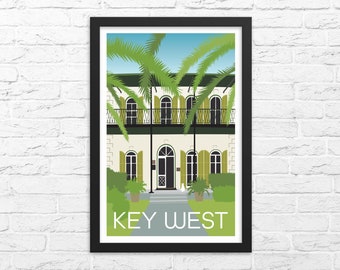 Framed Key West Florida Poster