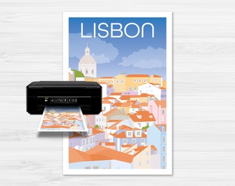 Printable Lisbon Portugal Poster