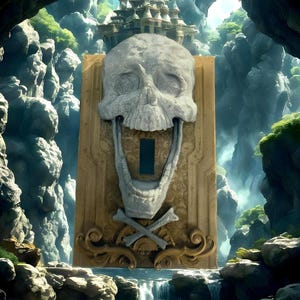 3D Printed Creepy Skull Face Light Switch Plate for Halloween or Dungeon Master&#39;s Room, Skull Light Switch Cover Plate DND Home Decor