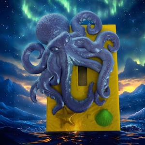 Single Toggle Light Switch Cover - Octopus, Ocean 3D Printed Light Switch Plate as an Ocean Decor for Kids Room or Bathroom, Octopus Decor