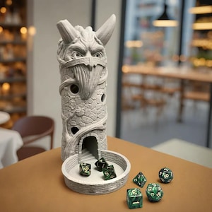 DND Devil Dice Tower, 3D Printed Dice Roller for Dungeon Master, Fantasy Dice Holder, Dungeons and Dragons Tabletop Accessory, Game Gifts