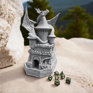 Game Master Dice Tower for Dungeons and Dragons RPG Board Games, Dice Roller for Dungeon Master, 3D Printed Dice Towers, DND Gifts for Him