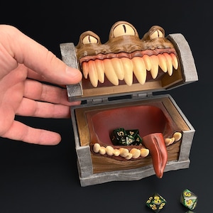 Monsters dice storage for DND, 3D Printed Dice Vault, RPG Treasure Chest, Fantasy Box for Tabletop Board Games, Dungeon Master Gift Idea