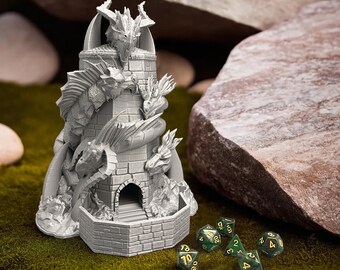 Dice Roller for Dungeon Master, Dungeons and Dragons Tiamat Tower, Pathfinder Gift, RPG Accessory