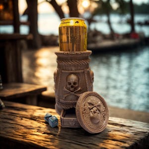 Torre de dados para tazas de Dungeons and Dragons, soporte para jarras de cerveza pirata y torre de dados, soporte para bebidas de rol, regalo de DND, accesorio para juegos de Pathfinder