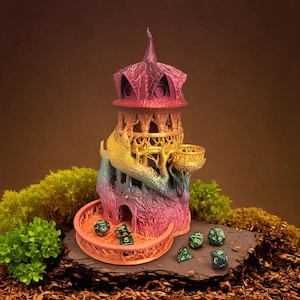 Druid Dice Tower for DND, 3D Printed Dice Roller, Fantasy RPG Accessory, Gift for Dungeon Master, Tabletop Game Decor, DND Player Gift