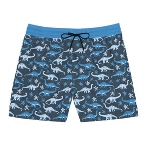 ABDL Adult Baby Summer Swim Trunks Blue Dino