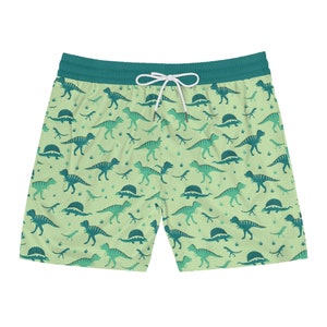 ABDL Adult Baby Summer Swim Trunks Green Dino
