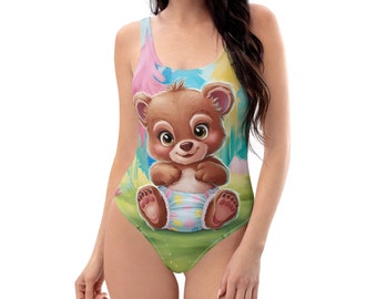 ABDL Badeanzug für Erwachsene, süßer Bär