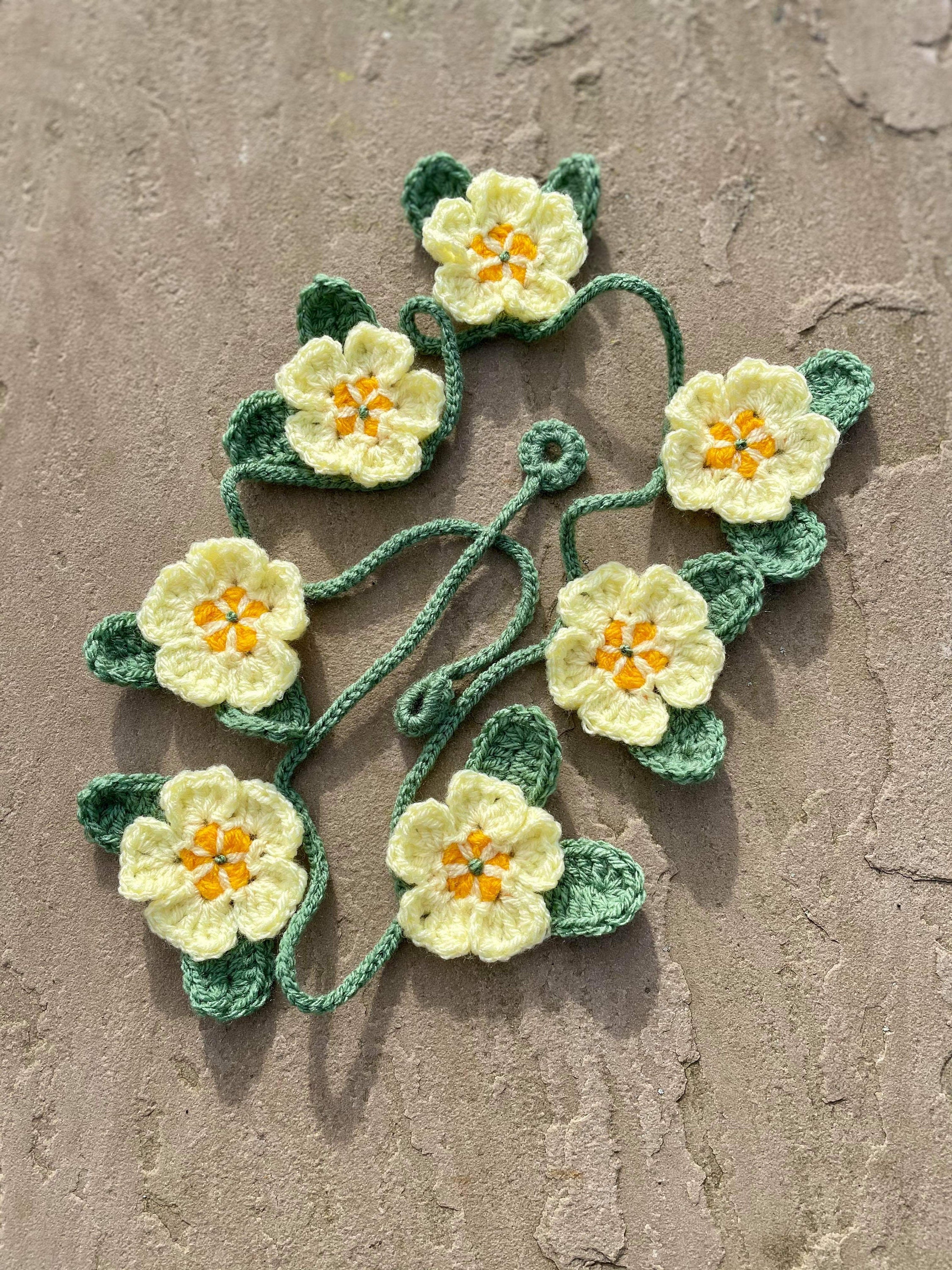 Crochet Primrose Flower Garland Bunting Handmade - Etsy
