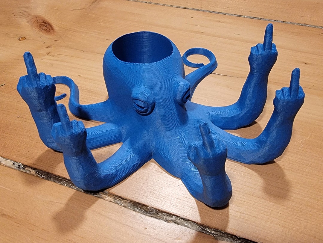 Fucktopus Middle Finger Angry Octopus 3D Printed Planter - Etsy