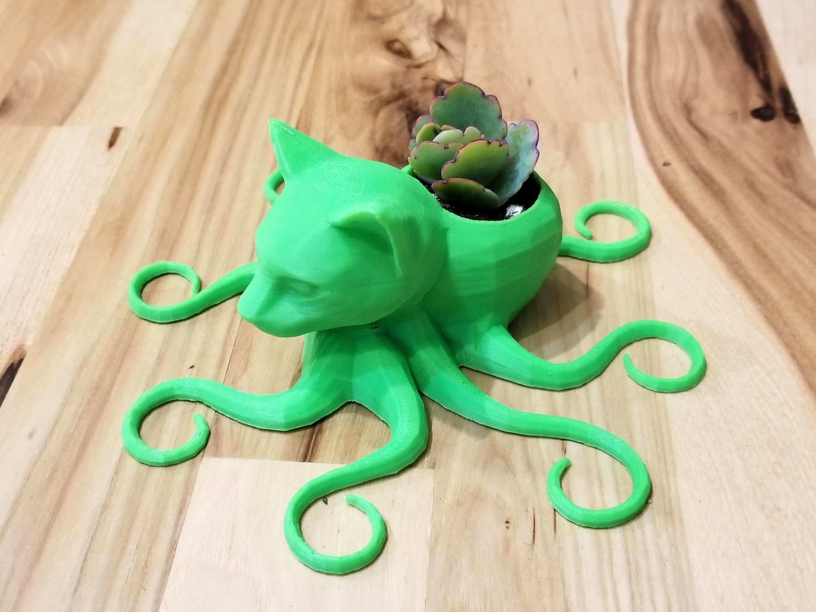 Octocat Octopus Cat 3D Printed Planter Etsy Australia