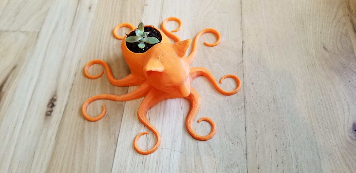 Octocat Octopus Cat 3D Printed Planter Etsy
